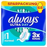 Always Ultra Day Damenbinden Normal (Größe 1) Mit Flügeln 68 Stück, Super Saugfähig Und Ultra...