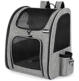 pecute Haustier Rucksack mit Netzfenster XL für 6-10 kg, Tragbare und Faltbare Katzentasche,...