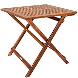 Casaria® Gartentisch Wetterfest Klappbar Holz 80kg Belastbarkeit 70x70cm Balkon Garten Terrasse...