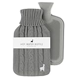 Nordstern Premium Wärmflasche mit weichem Strickbezug – Auslaufsichere Wärmeflasche zur...