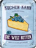 LANOLU Retro Blechschild Kuchen kann die Welt retten - Geschenke zum Backen, Dekoration Kuchen,...