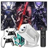 HCS350 PRO Elektrischer Fokus Mini Beamer 10000+ Spiele 17 Emulatoren,Autofokus/Auto Keystone...