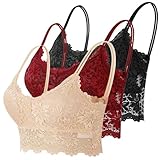 Uwdiohq V Push Up BH Ohne Bügel for Damen Trägerloser 1-Teiliger -BH Plus Size Komfort Wireless...