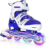 Inliner Für Kinder Verstellbare Inline Skates mit Beleuchteten Rädern Rollschuhe Outdoor Inline...