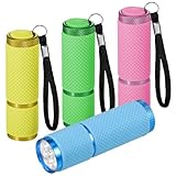 Kssvzz 4 Stück Mini LED Taschenlampe, Taschenlampe Kinder mit 9 LED, Wasserdicht Taschenlampe Klein...