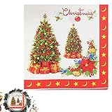 chuty Weihnachtsbaum-Servietten, Weihnachts-Gastservietten Tischdeko mit Baumdrucken, Dekorative...