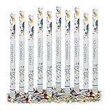 Relaxdays 10 x Party Popper 80 cm im Konfettikanonen Set, Konfetti Bombe für Hochzeit und...