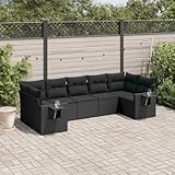 Iiaky 7-TLG. Garten-Sofagarnitur mit Kissen Outdoor Sofa LoungemöBel Terrasse Garten LoungemöBel...