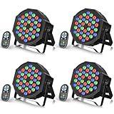 U`King 4PCS Pack LED Par Strahler 36 LED Bühnenlicht Partylicht RGB mit Fernbedienung, Discolicht...