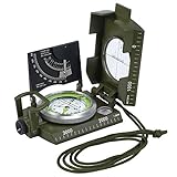 Kompass Outdoor Professioneller Wasserdicht Stoßfest Militär Marschkompass mit Tragetasche,...