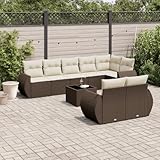 Iiaky 9-TLG. Garten-Sofagarnitur mit Kissen Outdoor Sofa Garten LoungemöBel Set Balkonsofa...
