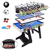 OYE 4FT Zusammenklappbar multifunkniertes Tischspiel - Tischfußball(Tischkiker)/Tischtennis/Air...