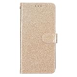 Schutzhülle für Huawei P8 Lite, Glitzer, PU-Leder, TPU-Stoßdämpfer, Kartenhalter, Ständer,...