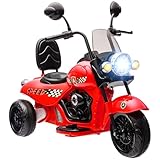 AIYAPLAY Kinder Elektro-Motorrad, 6V Kindermotorrad mit Musik, Kinderfahrzeug mit LED-Scheinwerfer,...