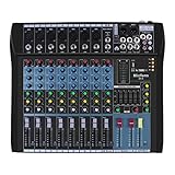 Live Mischpult Micfuns Professionelles 8 Kanal Stereo Sound Mischpult Bluetooth USB Aufnahme...