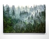 Atemberaubendes Leinwandbild Wald im XXL Format 120x80cm. Das Motiv Nebelstimmung als großes...