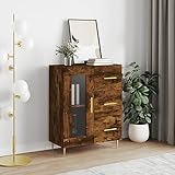 Teenpull Sideboard Räuchereiche 69,5x34x90 cm, Holzwerkstoff, Buffet Schrank mit Stauraum,...