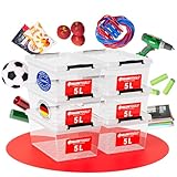 ATHLON TOOLS 6x 5 L Aufbewahrungsboxen mit Deckel, lebensmittelecht - Verschlussclips - 100%...