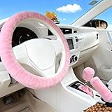 DifenzuSJ 3 Stück Lenkradbezug Plüsch Universal Winter Lenkradbezug Auto Lenkradhülle Anti Rutsch...