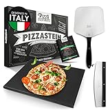Pizza Divertimento [DAS ORIGINAL] - Pizzastein für Backofen und Gasgrill [3er Set] - Mit...