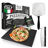 Pizza Divertimento [DAS ORIGINAL] - Pizzastein für Backofen und Gasgrill [3er Set] - Mit...