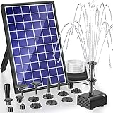 Biling Solar Brunnenpumpen 7.5W Solar Teichpumpe mit Akku, 3600 mAh Batterie Solar Springbrunnen,...