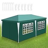 Tubiaz Pavillon 3x6m Wasserdicht Stabil Partyzelt Hochwertiges PE Plane Festzelt UV-Resistent...