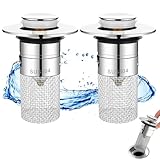 Maxentico Waschbecken Ablaufgarnitur(2Pcs), Popup Ventil Abfluss Waschtisch, Beckenventil...