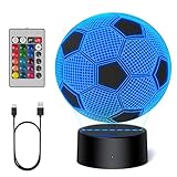 TECKNET 3D Fußball Nachtlicht, Fernbedienung 3D Illusion Nachttischlampe,Weihnachtsgeschenke...