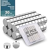 FINDMAG Magnete Klein, 30 Stück 6 x 3 mm Neodym Magnete, Whiteboard Magnete, Magnet Rund, Mini...