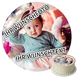 J&M DECO Essbare Fondant Tortenaufleger, Tortenbild, mit Wunschfoto und Wunschtext-selbst gestalten...