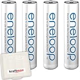 4er Pack Panasonic Eneloop AAA/Micro Akkus - Neueste Generation - Hochleistungs Akku Batterien in...