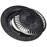 SHINEOFI Grillpfanne aus Eisen mit Antihaftbeschichtung Runde Steakpfanne für Camping und Garten...