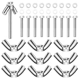 HHXUUAN Flügelmuttern Sortiment Kit M6, 40PCS 10 Sets 50MM Sechskantschrauben Muttern mit...