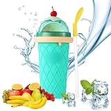 Nuangoo Maker Becher, Silikon Squeeze Becher, Wiederverwendbarer Eisbecher mit 2-in-1-Strohhalm und...