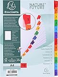 Exacompta 1112E Karton-Register 1-12 für DIN A4 aus Karton 12-teilig volle Höhe 21 x 29,7 cm...