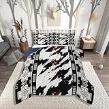 Erosebridal Bettwäsche-Set mit Western-Aztekenmuster, Queen-Size-Größe, rustikales Rindsleder,...
