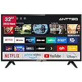 Antteq AV32H3 Fernseher 32 Zoll (80 cm) Smart TV mit Netflix, Prime Video, Rakuten TV, DAZN,...