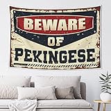 Bar For Man Cave Beware Of Pekinese Tapisserie Sport Bar Dekor Männerhöhle Regeln (Größe: 100 x...