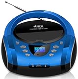 Tragbare Boombox | CD/CD-R | USB | FM Radio | Bluetooth | AUX-In | Kopfhöreranschluss | CD-Player |...