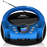 Tragbare Boombox | CD/CD-R | USB | FM Radio | Bluetooth | AUX-In | Kopfhöreranschluss | CD-Player |...