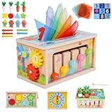 LZDMY Montessori Spielzeug Baby ab 6 Monate, 6-in-1 Tücherbox mit Knistertuch, Motorikwürfel...