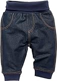 Schnizler Unisex Baby Baby Sweat-Hose Jeans-Optik 800931, 7 - Blau, 74