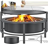 KESSER® Feuerschale mit Grillrost Ø65cm Feuerkorb 0,6mm Kaltveredelter Stahl | Mobile Feuertonne...