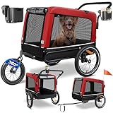 KESSER® Hundeanhänger Boxer 3in1 Hundebuggy Jogger Fahrradanhänger Räder groß 240 Liter...
