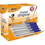 BIC Kugelschreiber Set Cristal Original, in Blau, Strichstärke 0,4 mm, 100er Pack, Ideal für das...