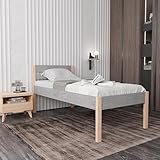 Hansales Seniorenbett 90x200 cm Triin Scandi Style ohne Rollrost - mit Stoffbezug - Farbe Grau - aus...