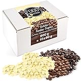 FOOD crew 900g Fondue-Schokolade aus Belgien Schoko-Mix aus Vollmilch, Zartbitter & Weiß - für...