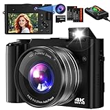 Digitalkamera,Bofypoo 64MP Autofocus Kamera Fotokamera mit Dual-Kameras Vorne und Hinten...