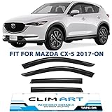 CLIM ART Windabweiser für/kompatible mit Mazda CX-5 SUV 17-21, Anklebbare Deflektoren, 4 Stück
